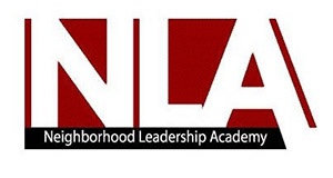 Logo that says "NLA - Neighborhood Leadership Academy"